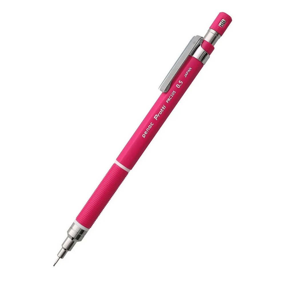 Creion mecanic profesional PENAC Protti PRC-105, 0.5mm, con metalic, varf retractabil, rosu, in blister