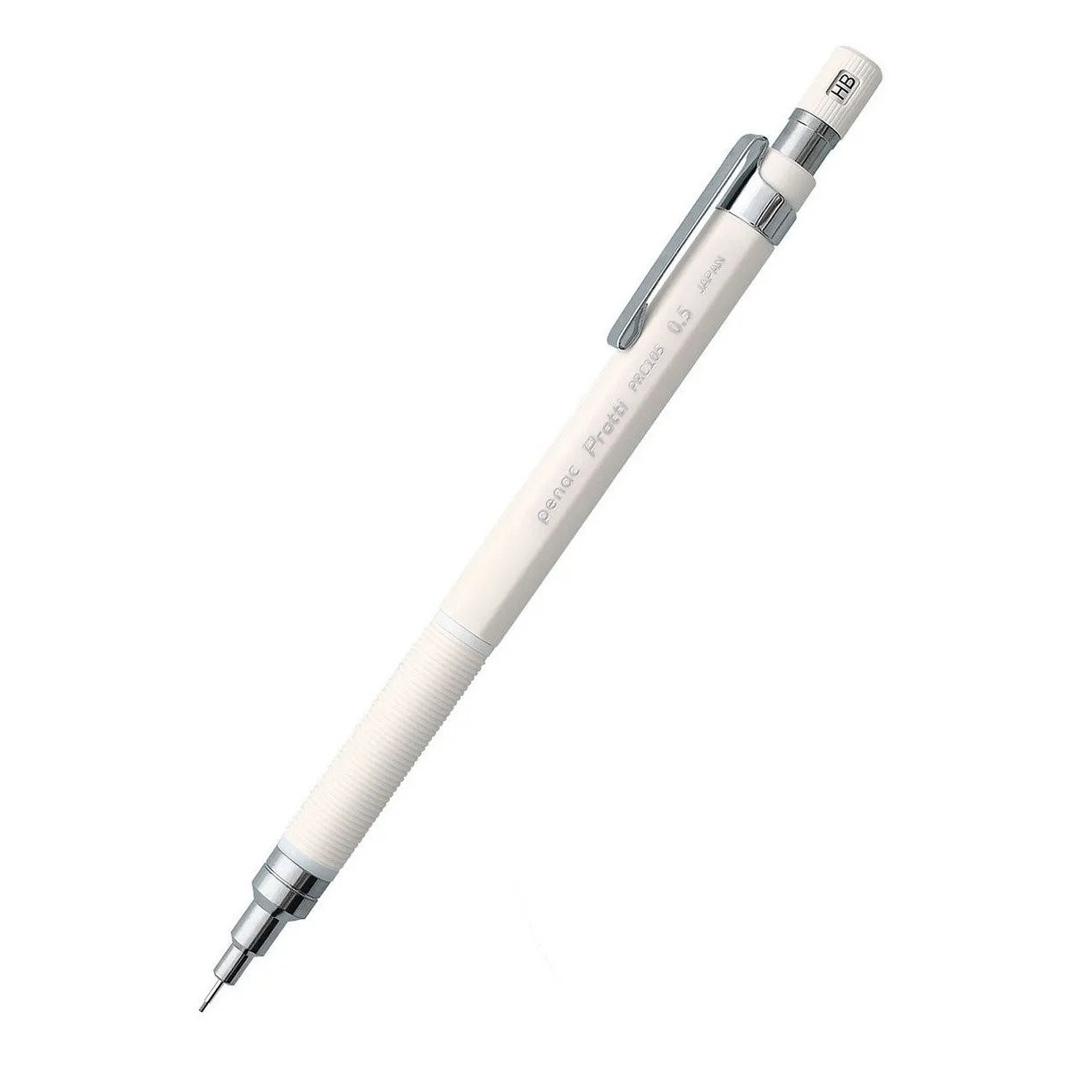 Creion mecanic profesional PENAC Protti PRC-105, 0.5mm, con metalic, varf retractabil, alb, in blister