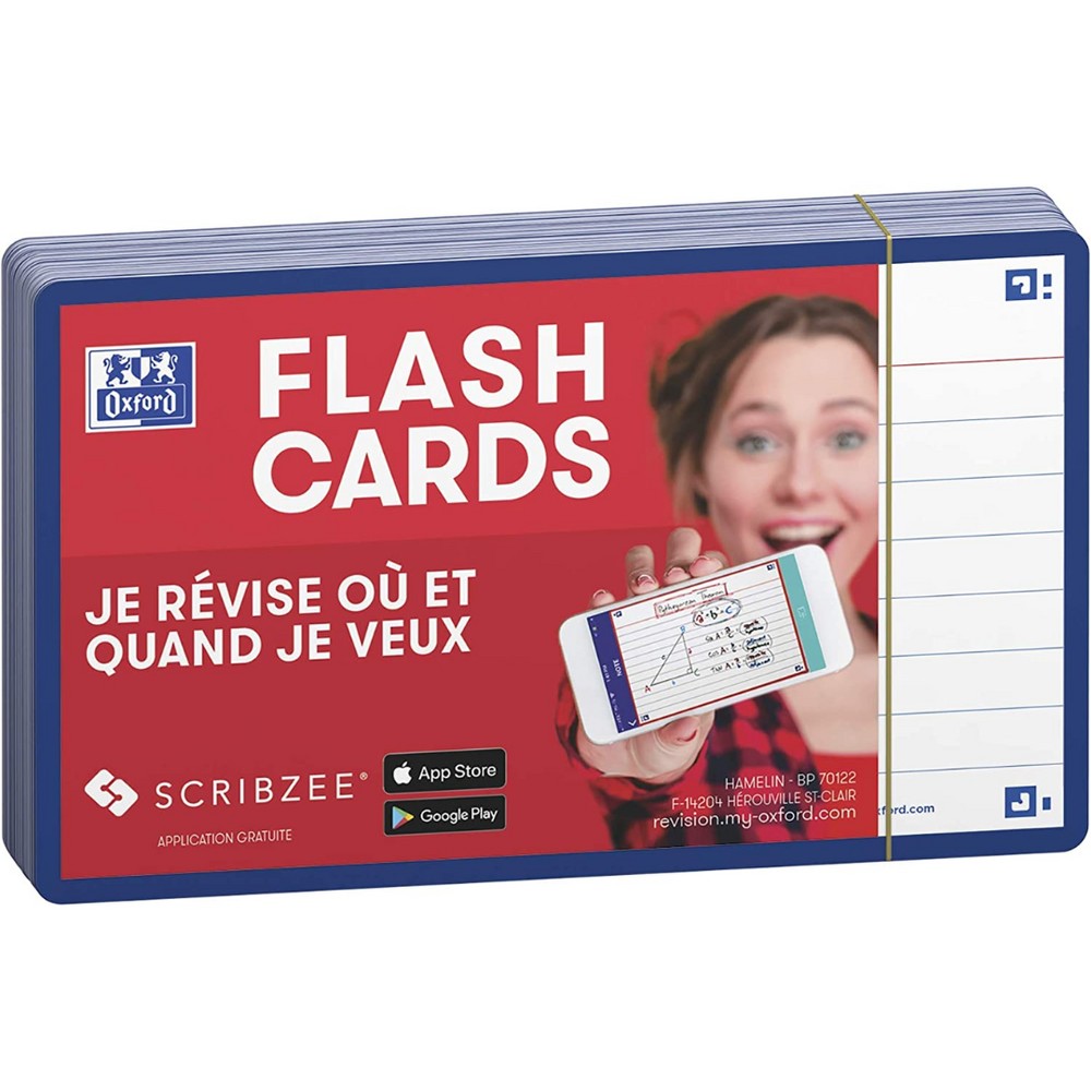 OXFORD Flash Cards 2.0, 80 flash cards/set, A7(75 x 125mm), Scribzee-dict-margine bleu