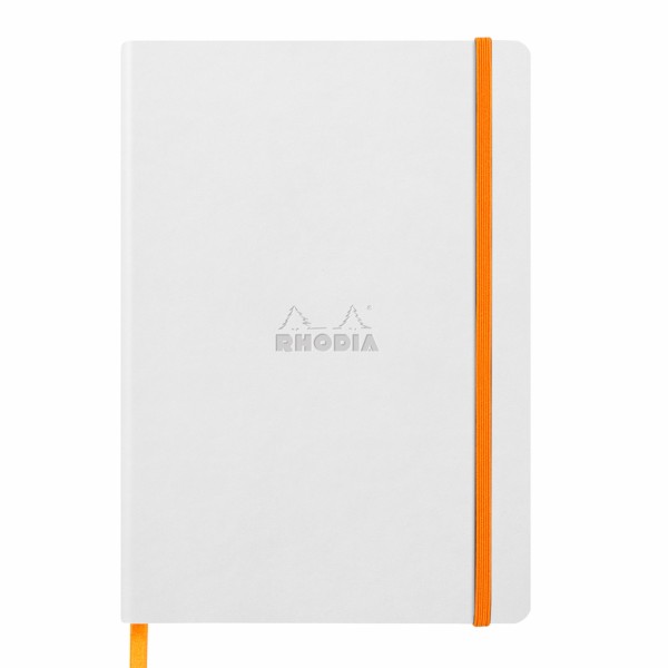 Notebook A5 Rhodiarama, 80 file, ivory, dictando, alb