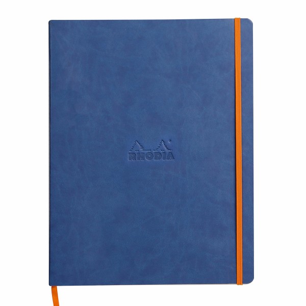 Notebook A4+ Rhodiarama, 80 file, ivory dictando, safir