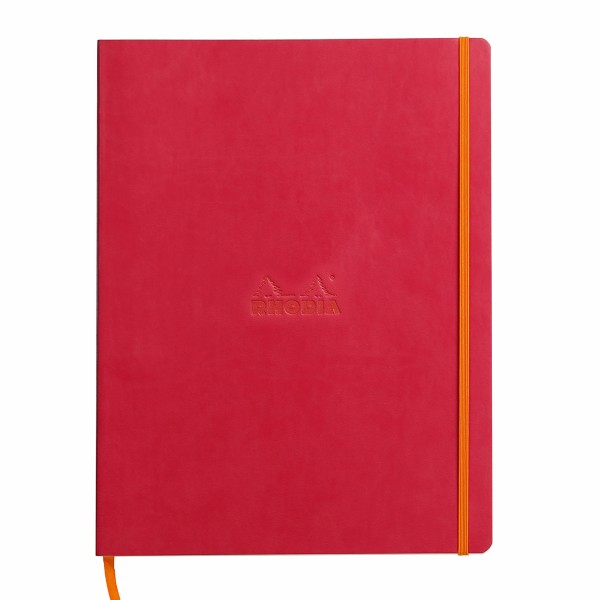 Notebook A4+ Rhodiarama, 80 file, ivory dictando, roze
