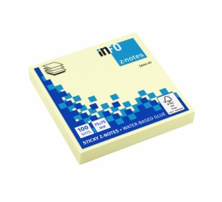 Notite adezive InFO Z-notes, 75x75 mm, galben pastel, 100 file/set