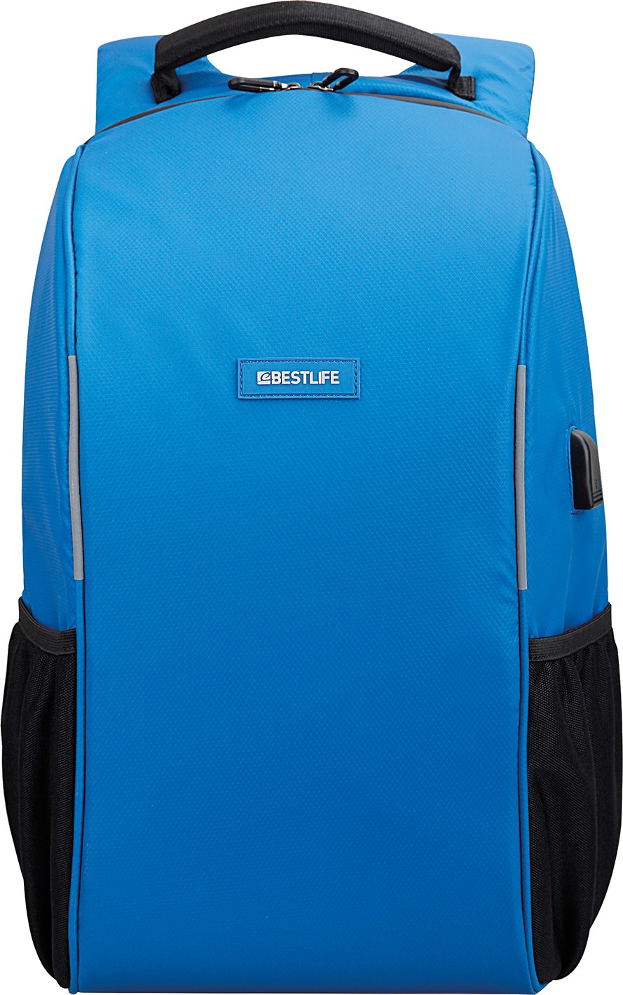 Rucsac BESTLIFE Travel Safe, 46x29x17cm, compartiment tableta si laptop 15.6 inch, albastru