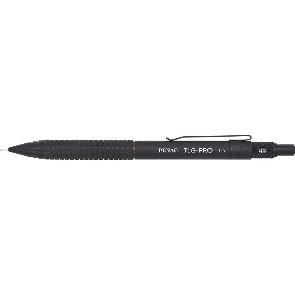 Creion mecanic profesional PENAC TLG - PRO, 0.5mm, rubber grip, varf cilindric fix, negru, in blister