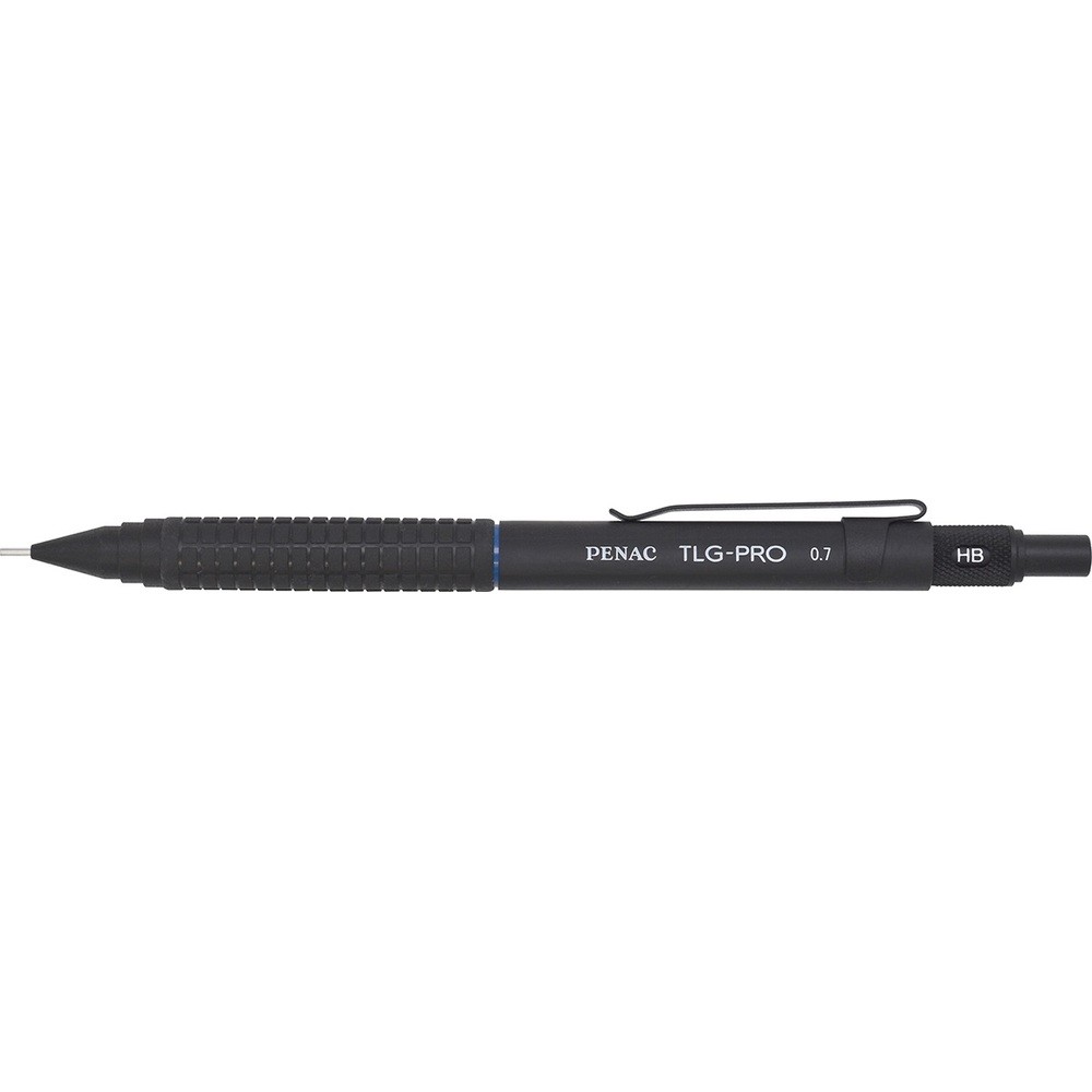 Creion mecanic profesional PENAC TLG - PRO, 0.7mm, rubber grip, varf cilindric fix, negru, in blister