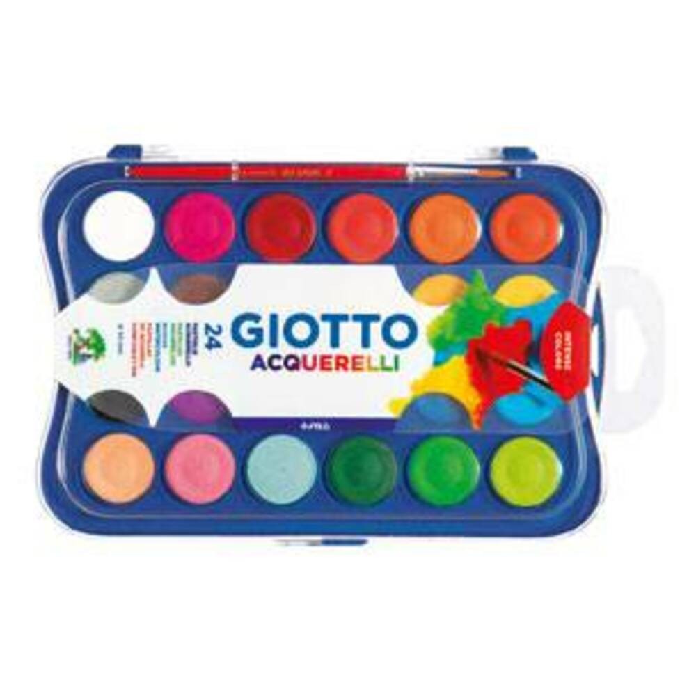 Acuarele 24 culori/cutie + 1 pensula gratis, GIOTTO Acquerelli