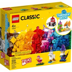 LEGO Classic, Caramizi transparente creative, numar piese 500, varsta 4+