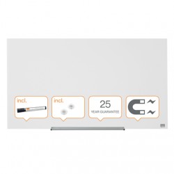 Tabla NOBO Impression Pro Widescreen 45", sticla, 100x56cm, magnetica + marker,tavita, magneti, alb