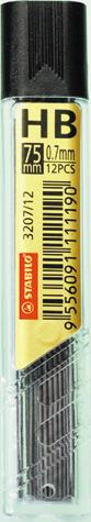 Mine pentru creion mecanic Stabilo, 0.7 mm HB, 12 bucati/set
